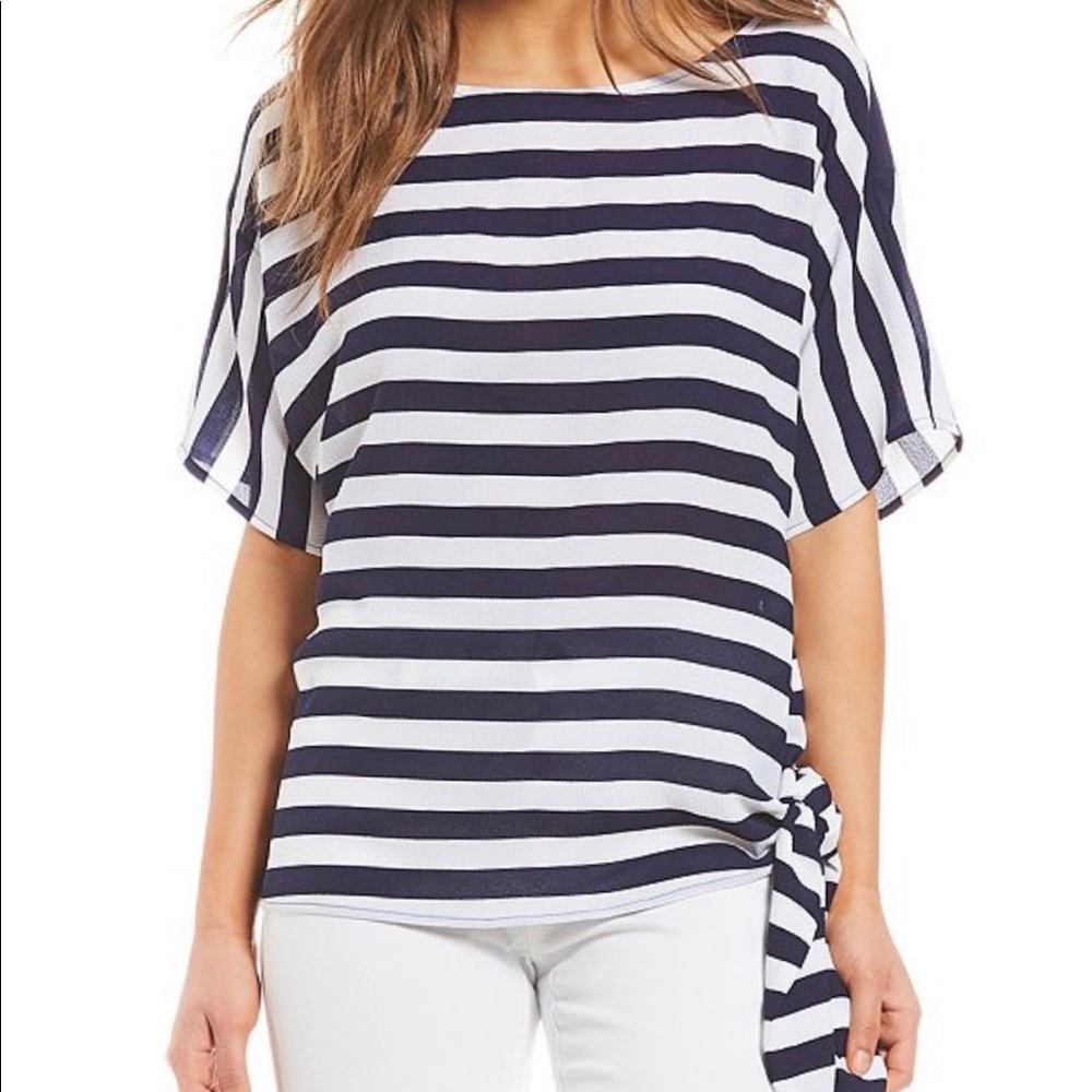 Michael Kors Blouse (Navy & white)
